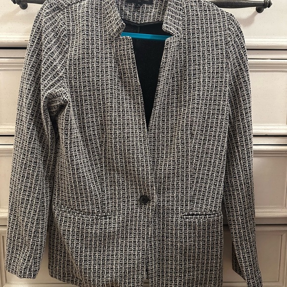 Women's Black and White Tweed Jacket - Picture 1 of 5